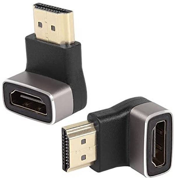 microware  TV-out Cable 8k HDMI 2.1 Male to Female 90 degree Adapter, Support 8K@60Hz/4K@120Hz HDR