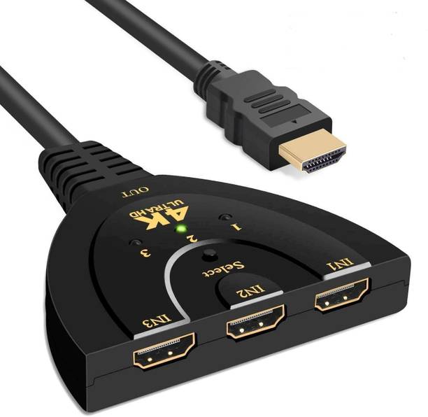 TERABYTE  TV-out Cable 3 Port HDMI 4K 1.4V Version Switch Splitter with Pigtail Cable for Fire Stick, X