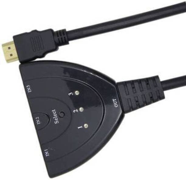 TERABYTE  TV-out Cable 3 Port HDMI 4K Switch Splitter with Pigtail Cable for 4K 3D HD 1080P