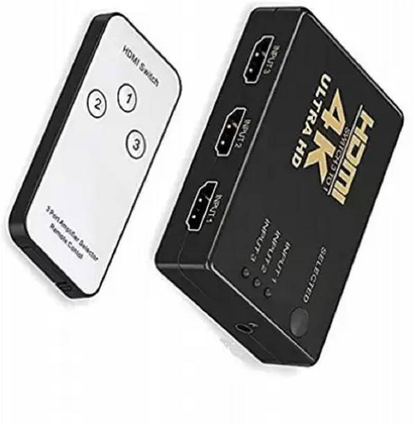 SVDK  TV-out Cable equ A1 XV,4K Ultra HD 3D 3 Port HDMI Splitter Switch HDTV Video Remote Control