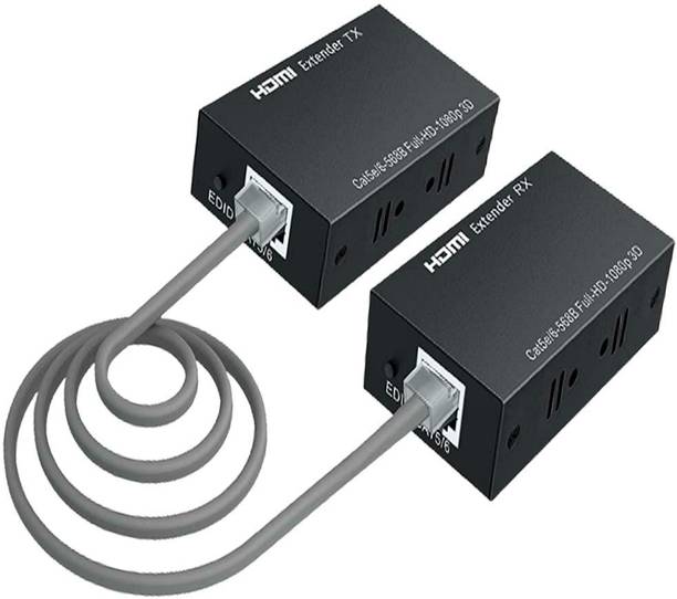 microware  TV-out Cable 4k 60 Meter HDMI Receiver and Transmitter Over Cat5e/6, Supports Full HD 1080p