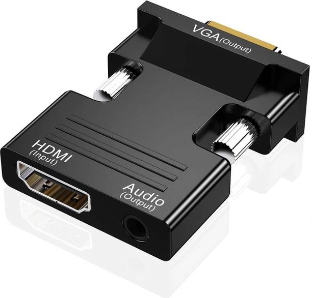 BKC TV-out Cable HDMI to VGA Adapter with Audio HDMI Female to VGA Male Video Converter