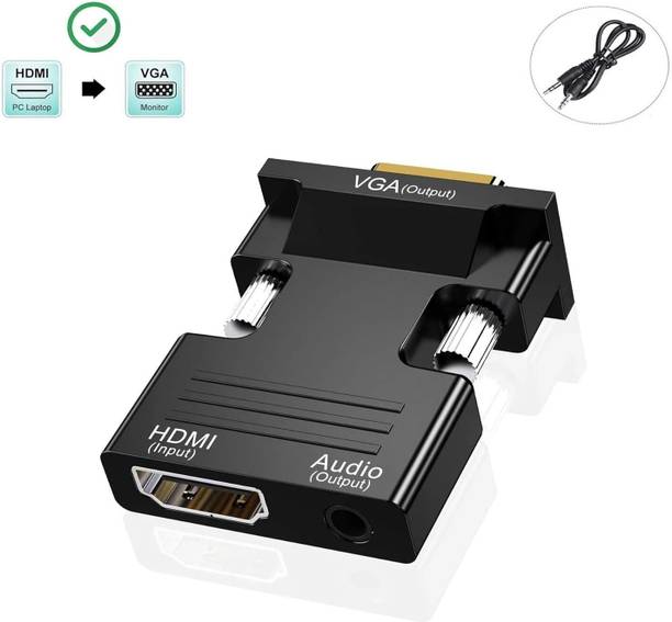 BKC TV-out Cable HDMI Female to VGA Male Output With Audio Converter