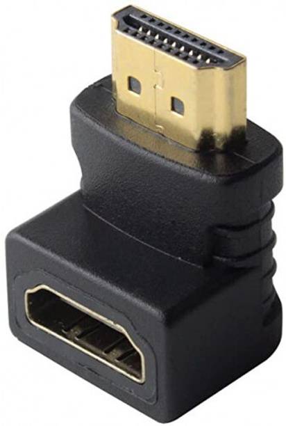 The Black Store  TV-out Cable HDMI Adapter Right Angle 90 Degree Gold Plated HDMI Male to Female