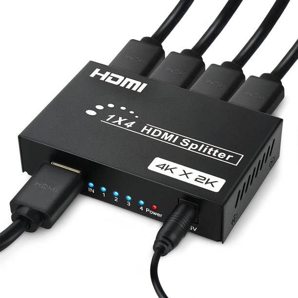 RyzCare  TV-out Cable HDMI Splitter 1 in 4 Out -4K Hdmi Splitter 1x4 Ports v1.4 Powered 4K/2K Full
