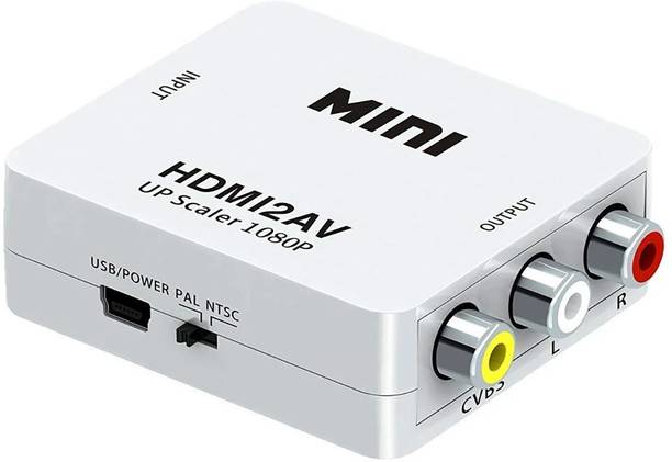 VRISH  TV-out Cable Mini HDMI 2 AV Up Scaler 1080P HD Video Converter Media Streaming Device HDMI to AV