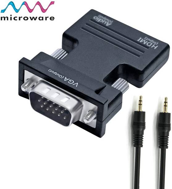 microware  TV-out Cable HDMI-female input to VGA-male output with Audio Converter(HDMI to VGA converter)