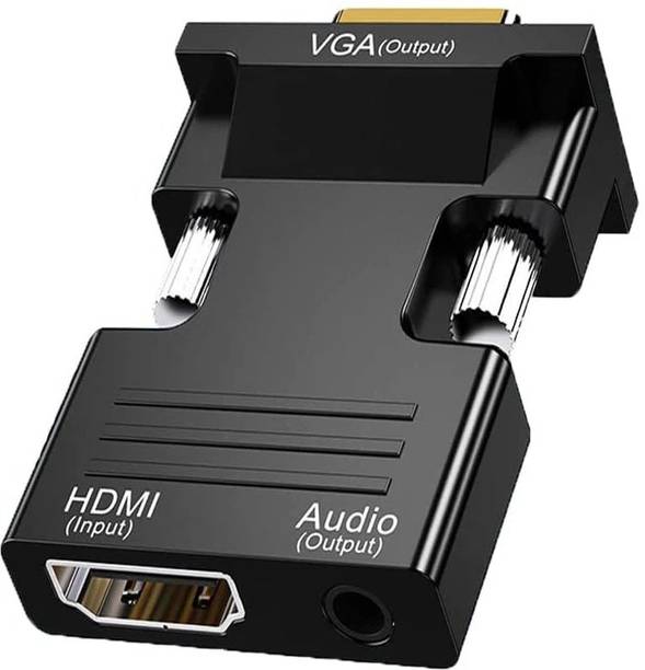 TERABYTE TV-out Cable HDMI to VGA Adapter Converter with 3.5mm Audio, Active Female HDMI to VGA Male