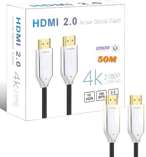 coolcold  TV-out Cable HDMI Cable | 4K Fiber, HDMI to HDMI Cable | 50M, (AOC) Active Optical Cable