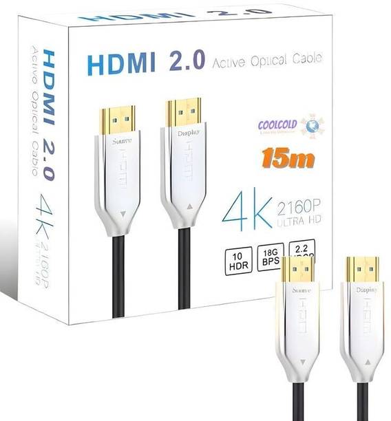 coolcold  TV-out Cable HDMI Cable | 4K Fiber, HDMI to HDMI Cable | 15M, (AOC) Active Optical Cable