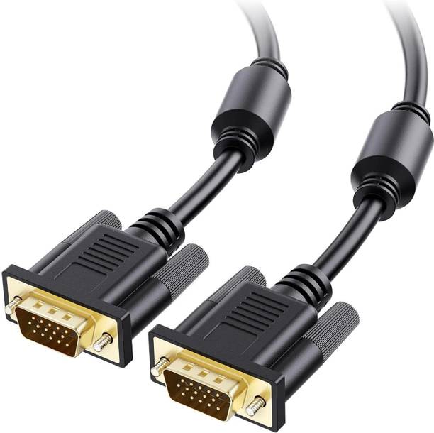 Jainendratech  TV-out Cable 1.5 M 15 Pin VGA Cable for Laptop, PC (Black, For Computer