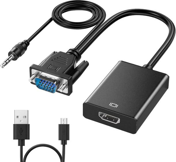 microware  TV-out Cable VGA to HDMI Converter VGA Male to HDMI Female with 3.5MM Audio Jack