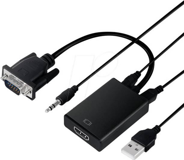 microware  TV-out Cable VGA to HDMI Converter Adapter for Computer, Desktop, Laptop, Monitor, Projector