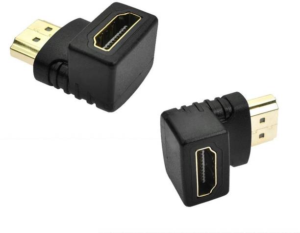 Sancy  TV-out Cable (Pack-2) L Shape Gold Plated 90 Degree Right Angle HDMI Male to Female Adapter
