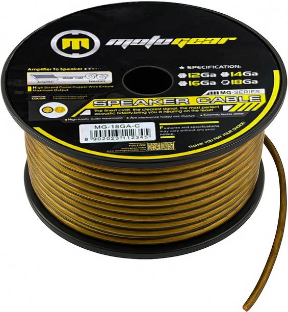 MOTOGEAR  TV-out Cable Insulated Wire For Subwoofer, Speaker 18 guage