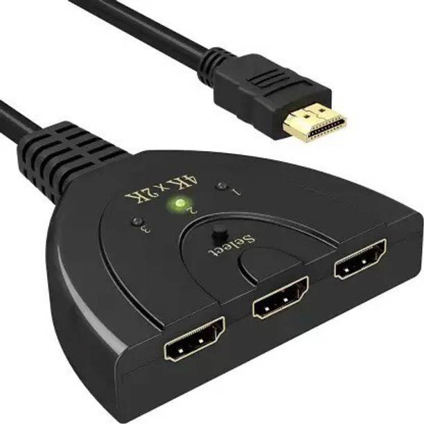 TERABYTE  TV-out Cable 3 Port 2K4K HDMI Switch 3 in 1 out Switch Switcher with Pigtail Cable