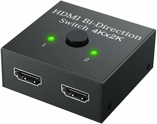 GIPTIP HDMI 2.0 Bi-Directional Switch 3D - 2 Port HDMI Switch 2 in 1 Out or 1 in 2 Out Splitter Supports 1080p 2k 4k Full HD Support Manual Button Media Streaming Device