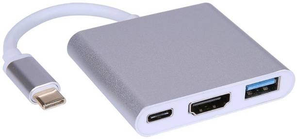 LipiWorld  TV-out Cable 3 in 1 Hub Type C USB 3.1 to USB-C 4K HDMI USB 3.0 Adapter Converter