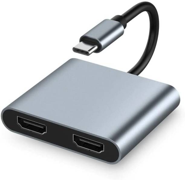 PAC TV-out Cable USB C to Dual HDMI Adapter USB Type C to Dual Monitor HDMI Adapter 4K@60HZ