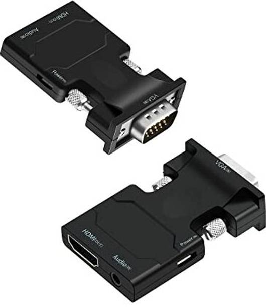 Kizma  TV-out Cable VGA 2 Hdmi Latest Output1080P for Desktop, Laptops Projector , Monitor, HDTV.