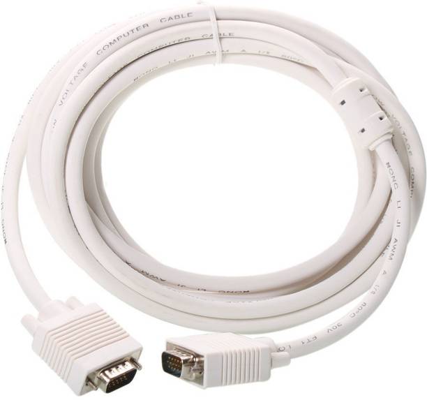 LipiWorld  TV-out Cable VGA Male To Male 15 PIN Cable For Computer Monitor, Projector, PC, TV Cord(VGA Male To Male-3 Meter)
