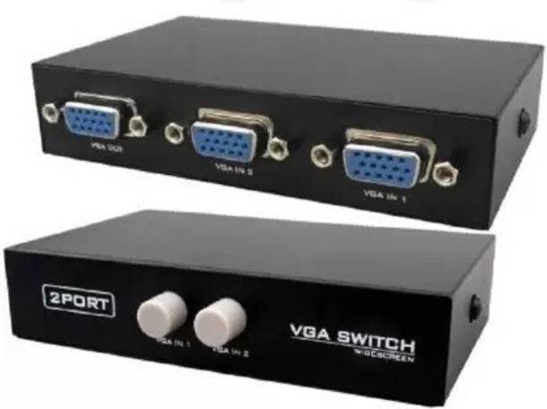BALRAMA  TV-out Cable 2 Port Manual VGA Splitter Sharing Switch Box, Connect 1 PC to 2 Monitor