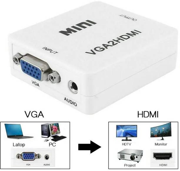 RRCART  TV-out Cable VGA to HDMI Adapter/Connector/Converter 1080p (Female to Female)