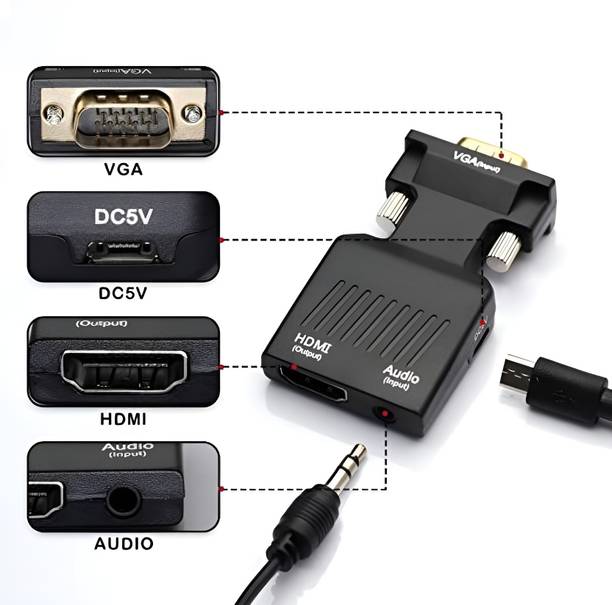 SDMINITEK  TV-out Cable VGA to HDMI Converter with Audio New Edition 1080p Video Adapter for PC. EN-12