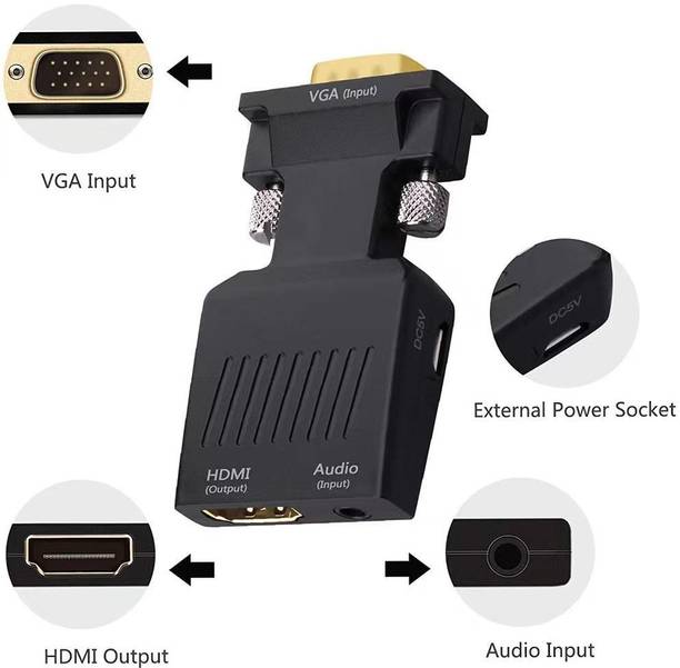 SDMINITEK  TV-out Cable VGA to HDMI Converter with Audio New Edition 1080p Video Adapter for PC. SI-002