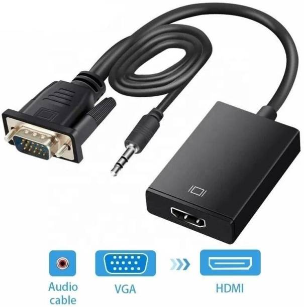 microware  TV-out Cable 1080P VGA Male To HDMI Female Converter With Audio For PC TV Laptop Projector