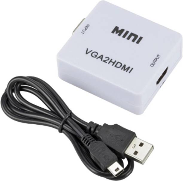 Imaashi  TV-out Cable VGA to HDMI Converter Adapter Box with USB & Audio – 1080P Full HD