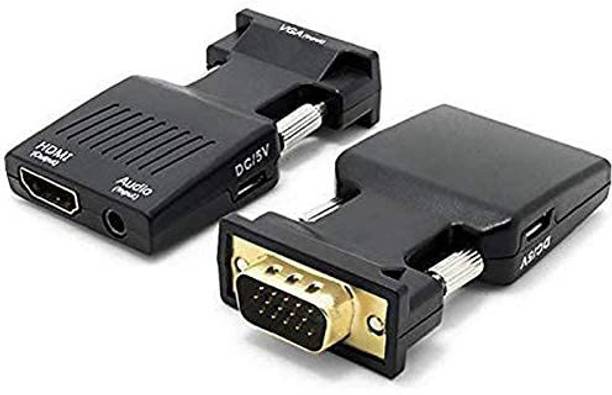 KIDDILY  TV-out Cable VGA to HDMI VGA2HDMI Adapter Converter with Audio Power Cable -D-Sub,15-Pin