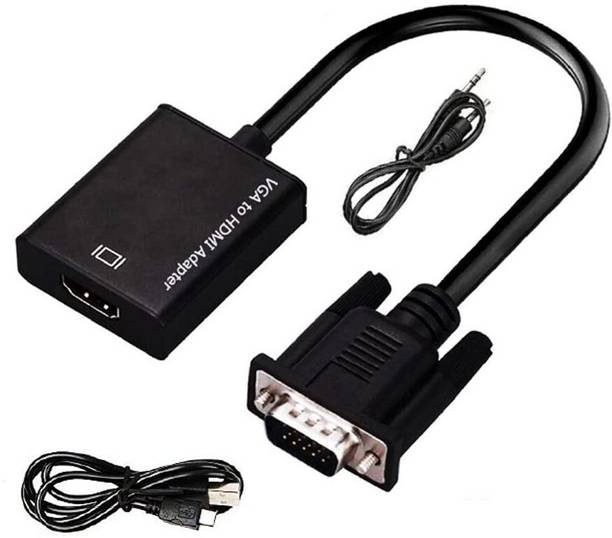 TERABYTE  TV-out Cable Premium VGA Male to HDMI Female Converter Cable Adapter with Audio Output