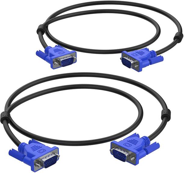 TAAPSEE  TV-out Cable Male to Male VGA Cable 1.8 Meter, for Monitor/PC/LCD/LED Projector TFT - 2 PACK