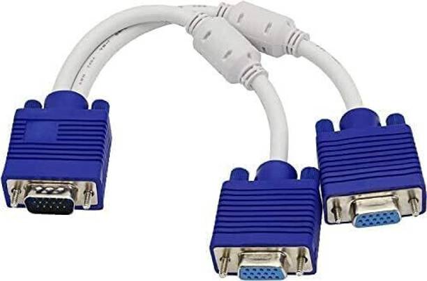 BKC Dual VGA Splitter Monitor Cable 1 Male to 2 Female VGA Adapter Gaming Adapter