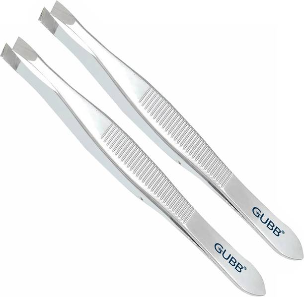 GUBB Flat Tip Tweezer For Hair Removal & Eyebrows Pack of 2, Hair Plucker Set