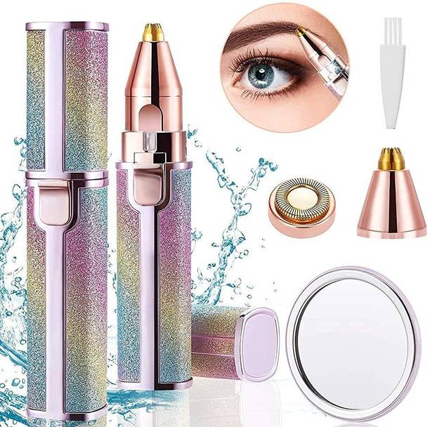 VTHIN Portable Eyebrow Trimmer Hair Removal 2 In 1 for Women with Comb No Pulling Sensation Painless for Face Chin Neck, Upper-Lip Cordless Epilator