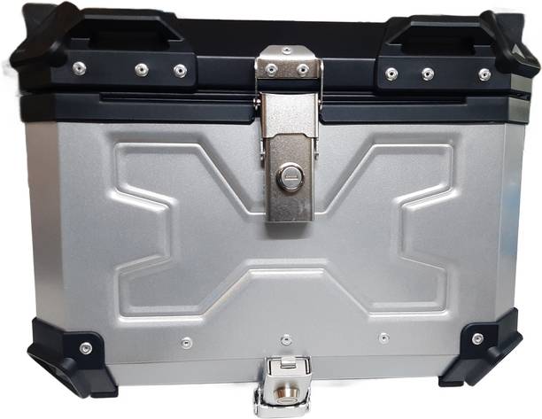 AutoPowerz Top Box Silver Luggage Box Silver Aluminium Motorbike Saddlebag