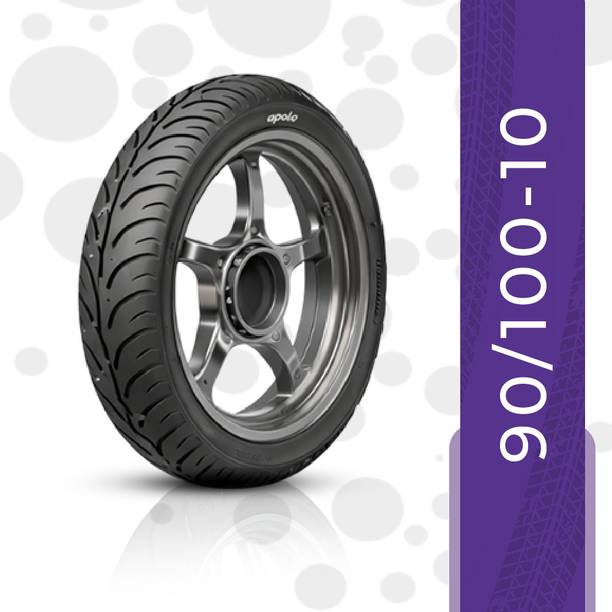 Apollo ACTIZIP S2 90/100-10 REAR AND FRONT TUBELESS TYRE 10 Front & Rear Two Wheeler Tyre