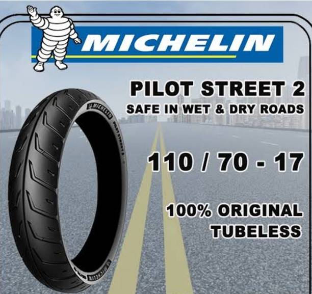 MICHELIN 110/70-R17 PILOT STREET 2 PILOT STREET 2 TUBELESS Front Two Wheeler Tyre