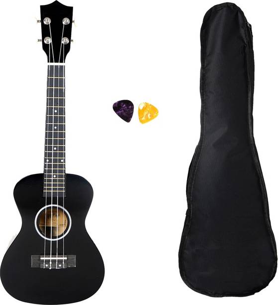 BLUEBERRY UK-40-Black Concert (24 Inch) Aquila String | Body Sapele and Mahogany Rosewood Concert Ukulele
