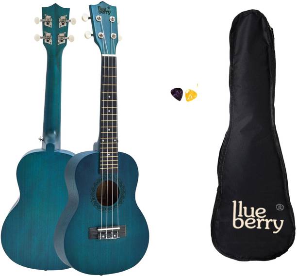 BLUEBERRY UK-10-Blue Concert Body Sapele and Mahogany Concert Ukulele