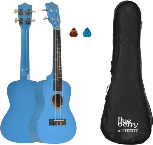 BLUEBERRY UK-40-Azure BLUE Concert (24 Inch) Aquila String | Body Sapele and Mahogany Concert Ukulele