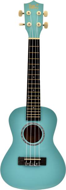 BLUEBERRY UK-40-Bright Teal Concert (24 Inch) Body Sapele and Mahogany Rosewood Concert Ukulele
