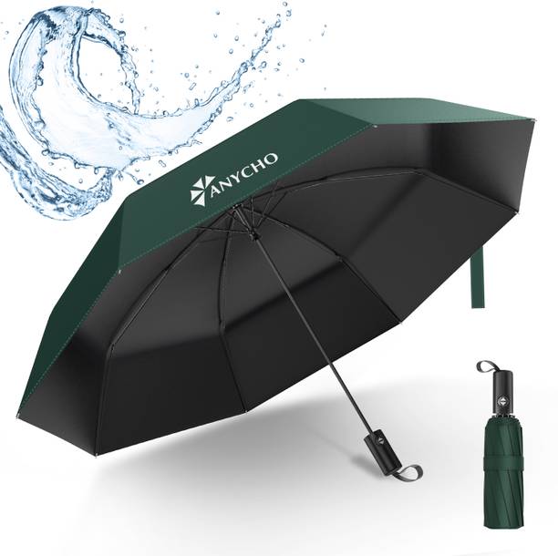 Anycho Auto Open Waterproof Umbrella for Men, 3 fold Umbrella for Women, UV Protective Umbrella