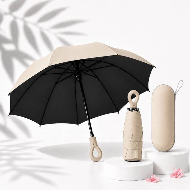 RAINGAL Auto-Open 3 Fold Umbrella For Protection Against, Rain Sun+UV Rays with cover Umbrella