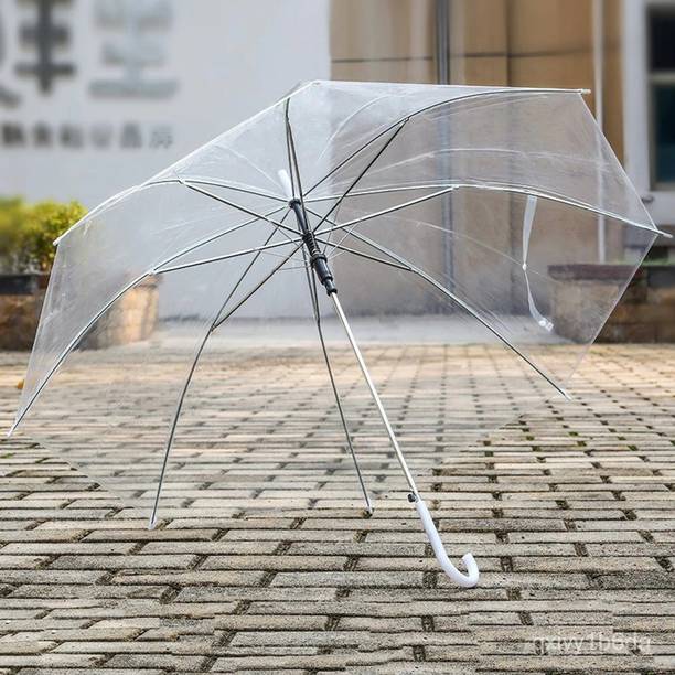 varmaji Clear Umbrella, Wedding Style Auto Open Stick Umbrella, Large Canopy J Hook Umbrella