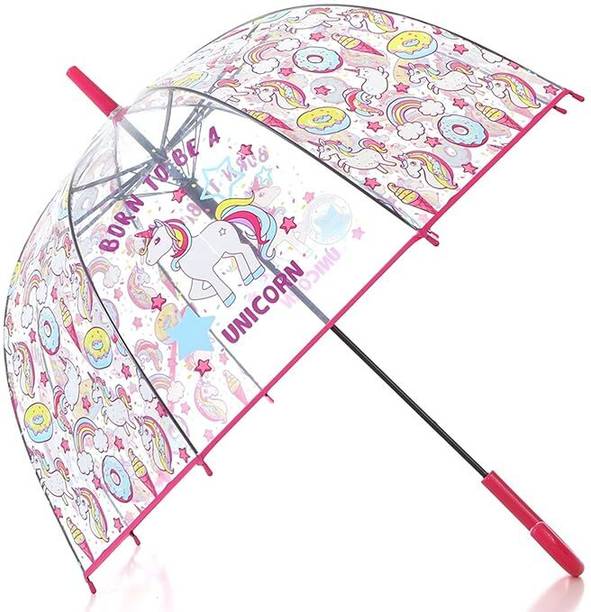 Comfortt Collections Cute Unicorn Print Kids Umbrella | Transparent Rain Umbrella | Lightweight Umbrella