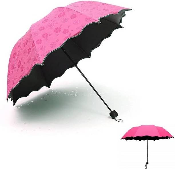 LAKSHMINARAYAN SALES Flowers Design Blossom Magic Wind Compact Umbrella for UV Protection & Rain Umbrella