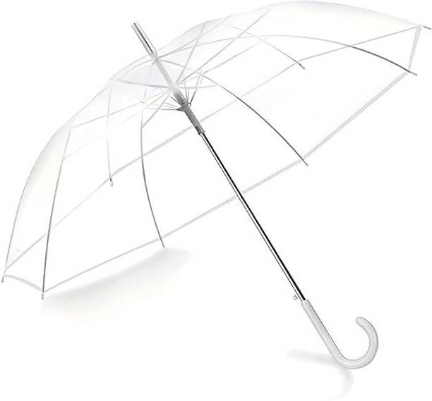 J V PRIME MART Clear Transparent Bubble Umbrella Long Handle Wind Resistant Waterproof Large Umbrella